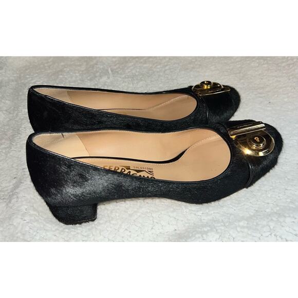 Salvatore Ferragamo Pony-Style Calfskin Heels - size 40/8 - H18 - Picture 2 of 12